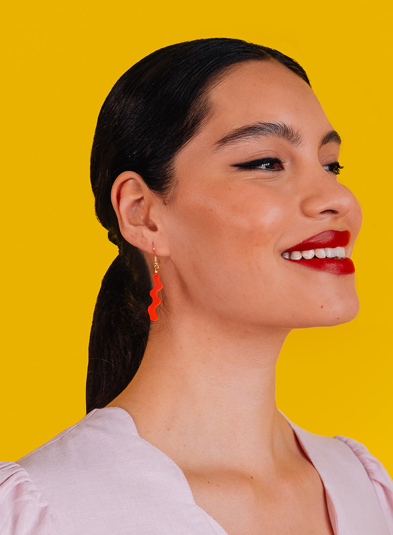 Ric Rac Earrings - Red