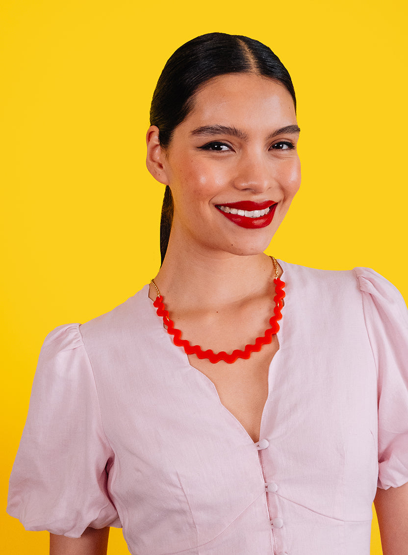 Ric Rac Necklace - Red