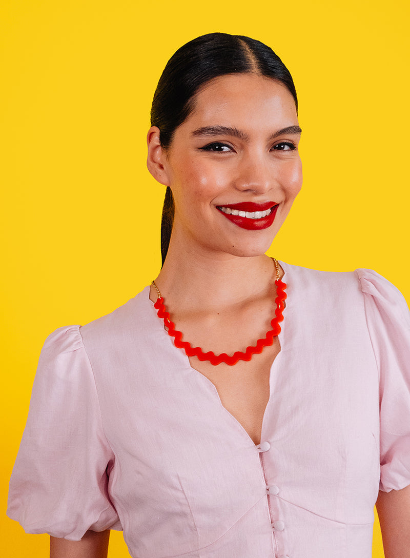 Ric Rac Necklace - Red
