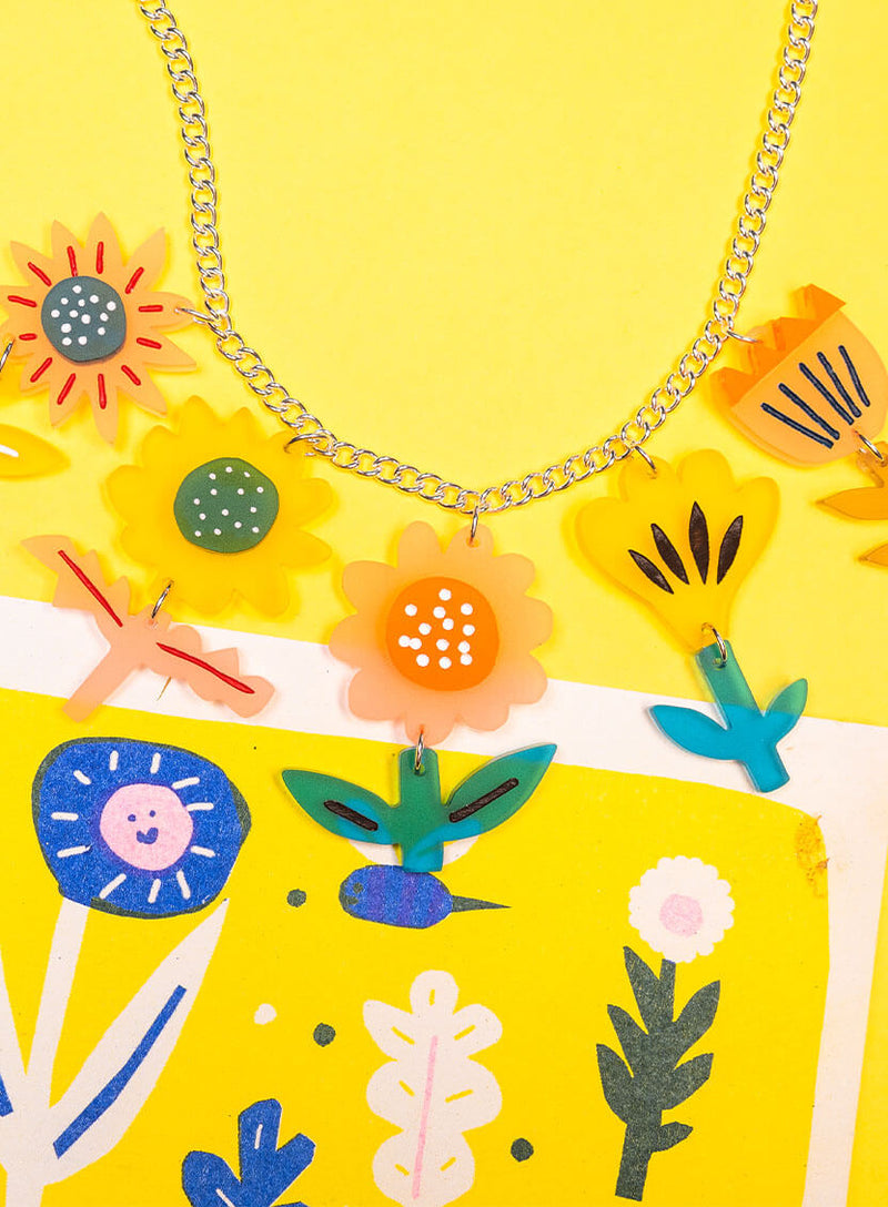 Springtime Flowers Necklace The Printed Peanut
