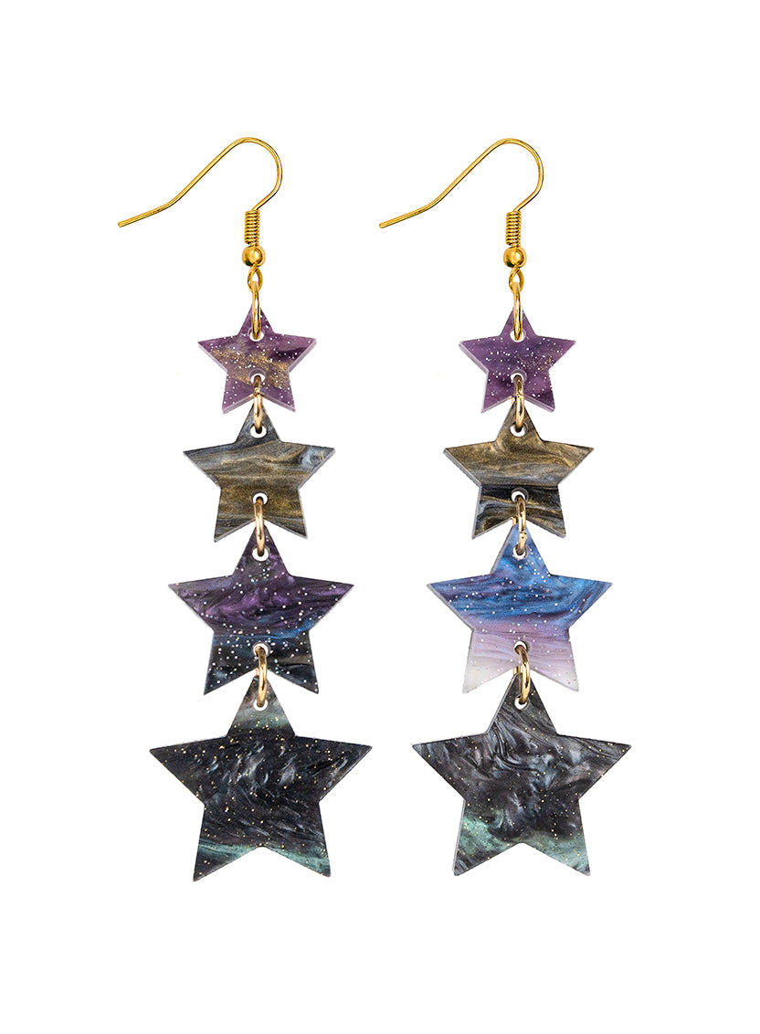 Super Star Earrings - Galaxy Swirl
