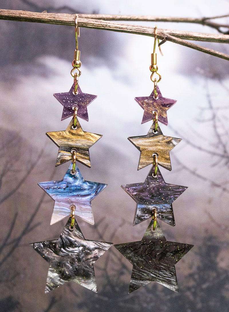 Super Star Earrings - Galaxy Swirl