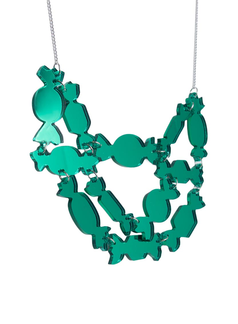 Sweet Wrapper Necklace - Green Mirror