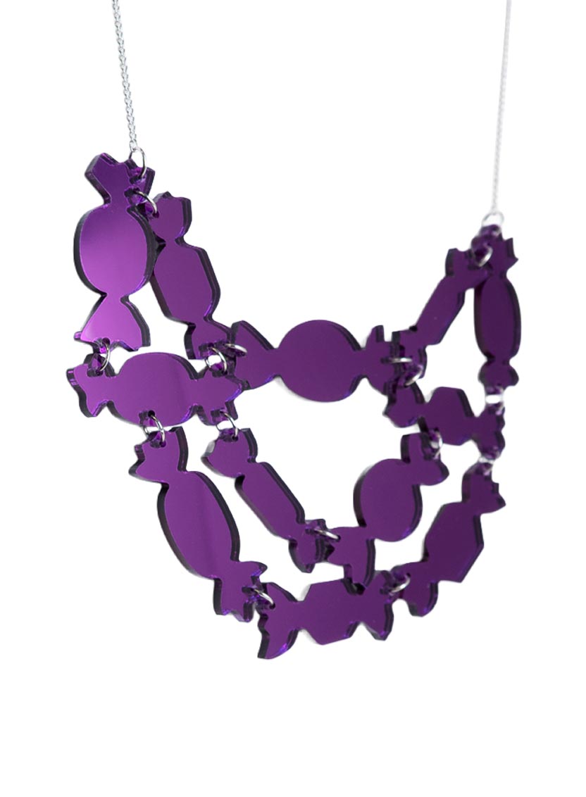 Sweet Wrapper Necklace - Purple Mirror
