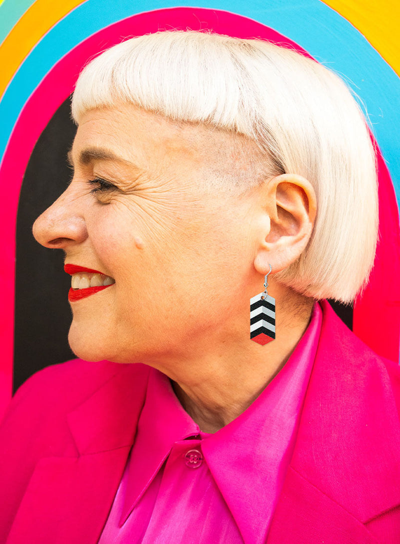TOWER Earrings - Black and White | Tatty Devine X Morag Myerscough