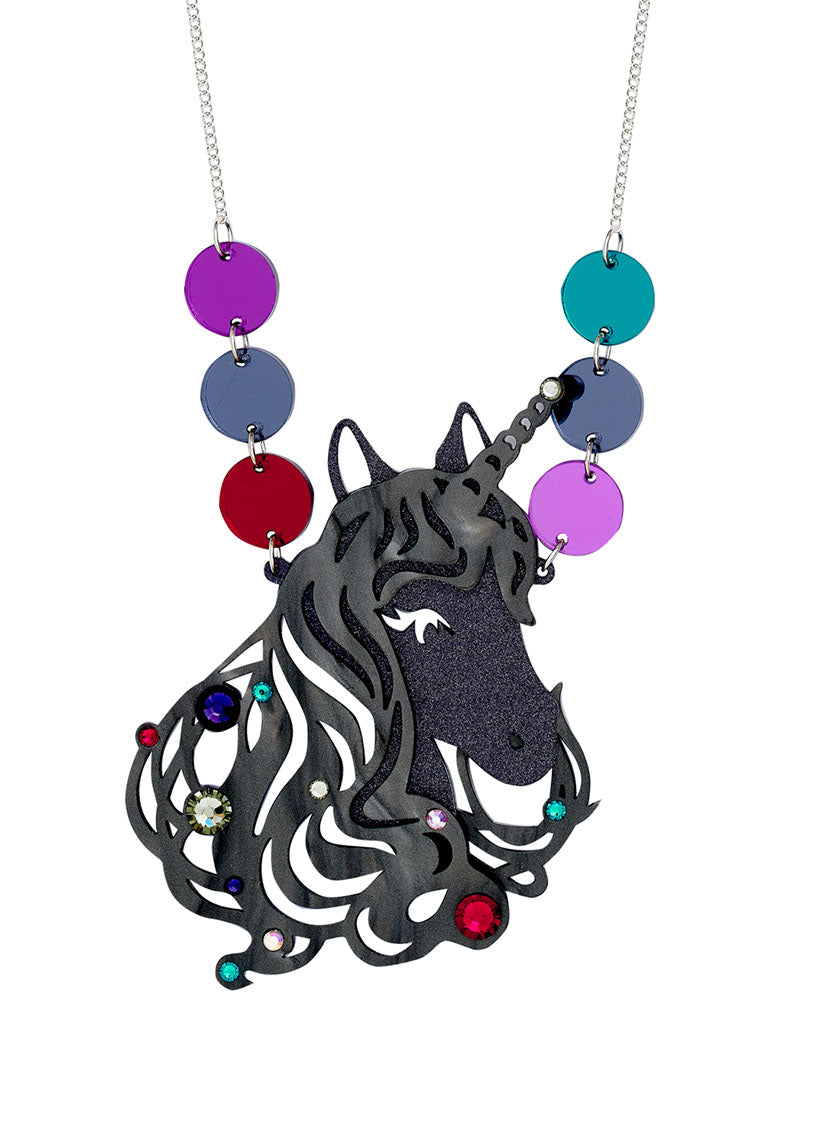 Unicorn Necklace - Black