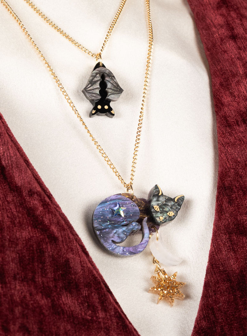 Bats and Cats Jewellery Set