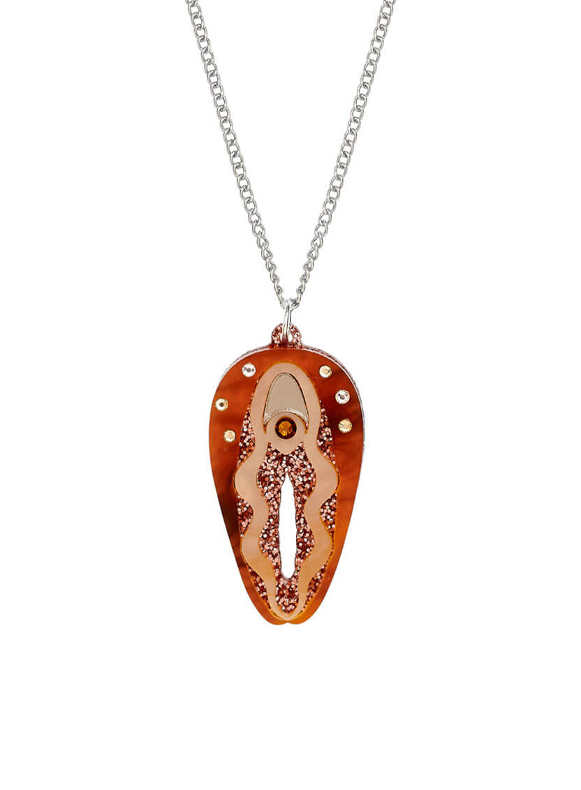 Vulva Necklace Brown
