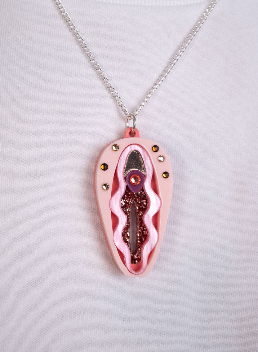 Vulva Necklace Pink