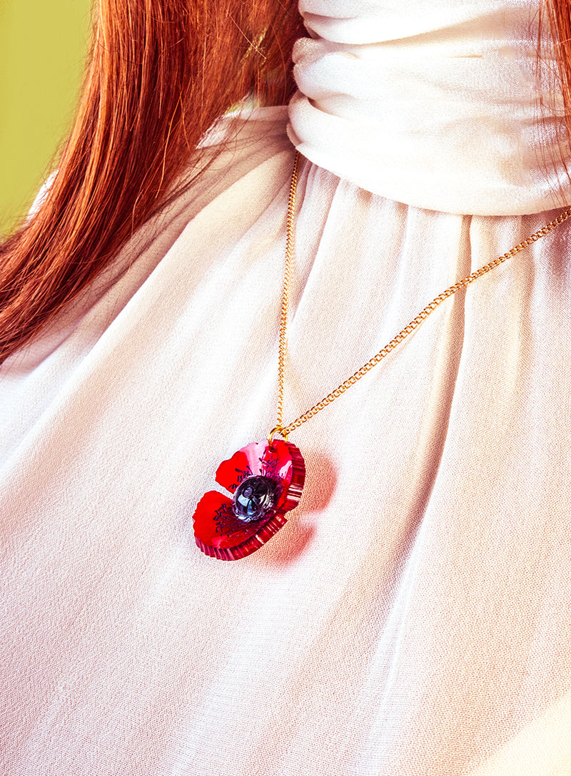 Wild Poppy Pendant