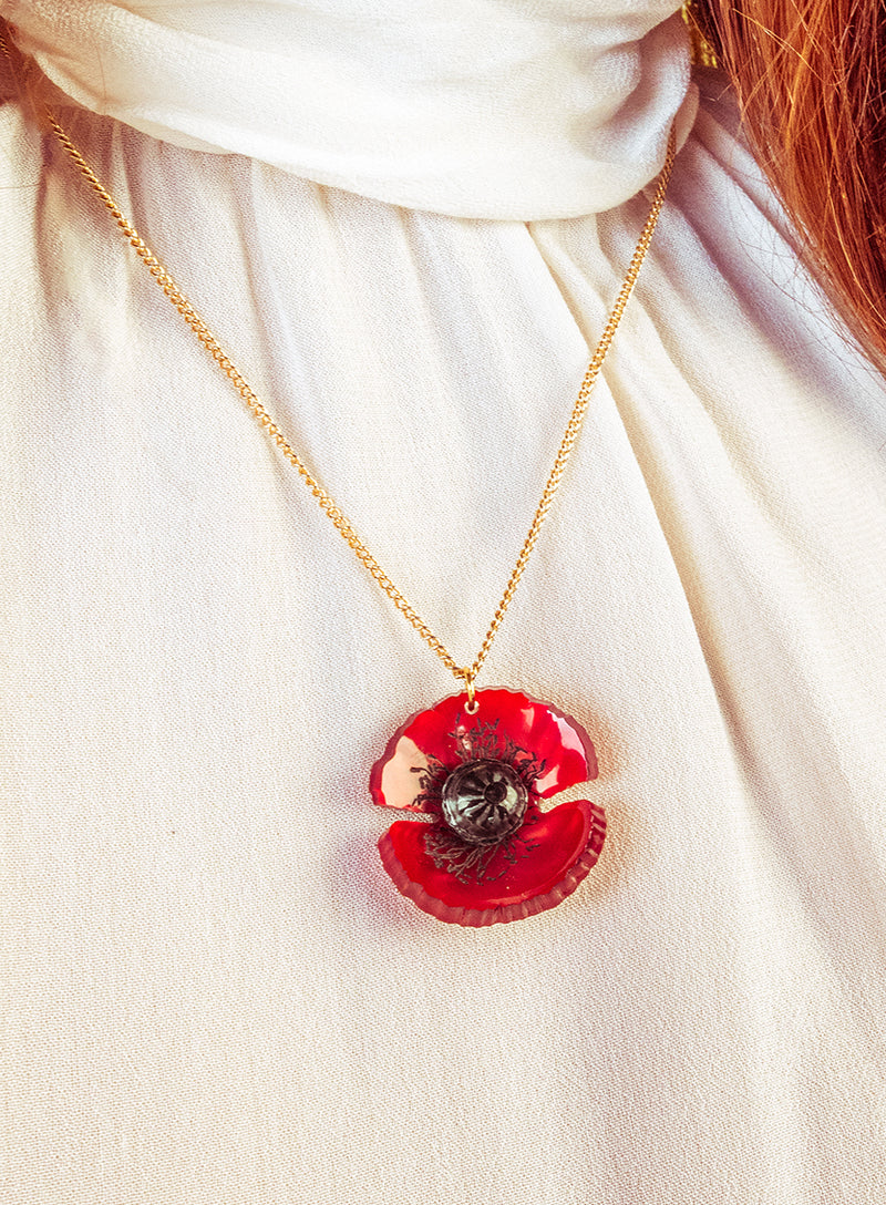 Wild Poppy Pendant