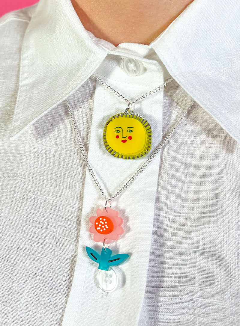 Springtime Flower Pendant Necklace