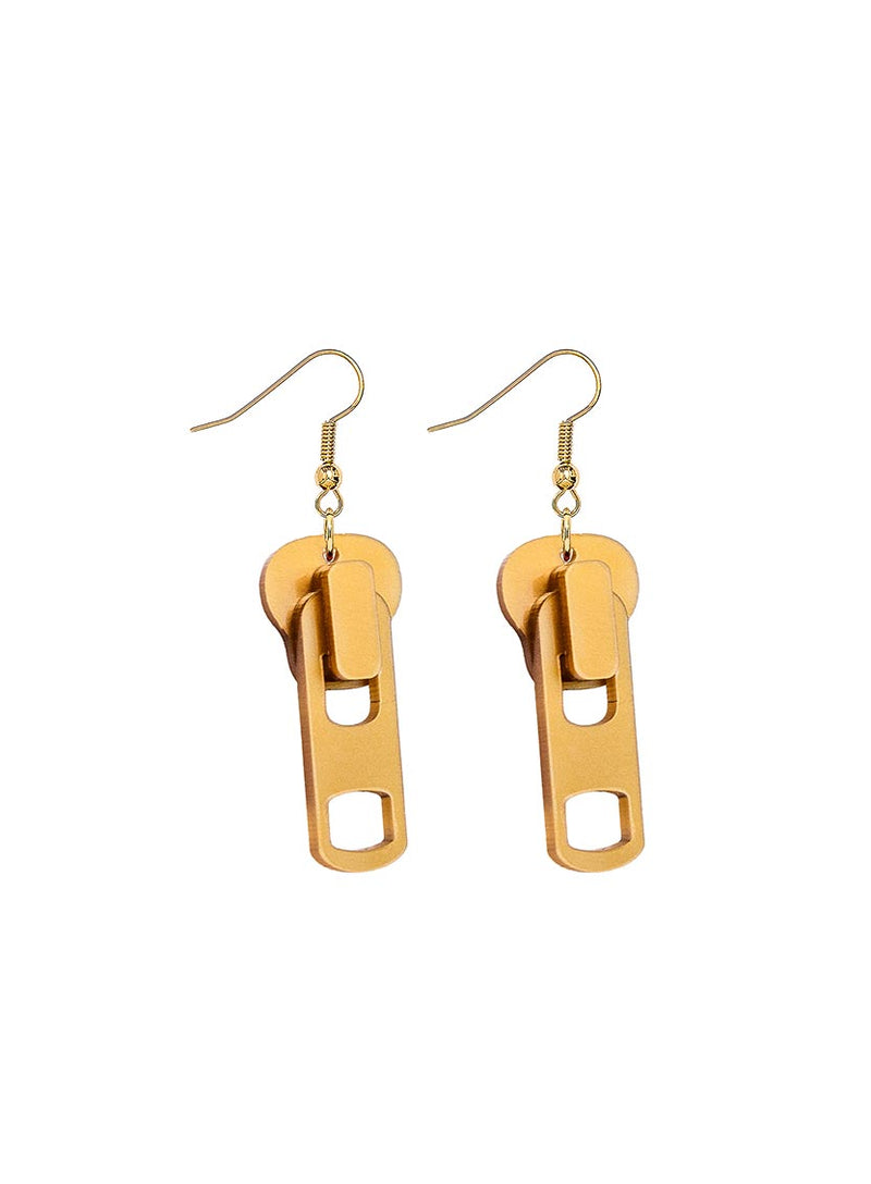 Zip Earrings - Gold