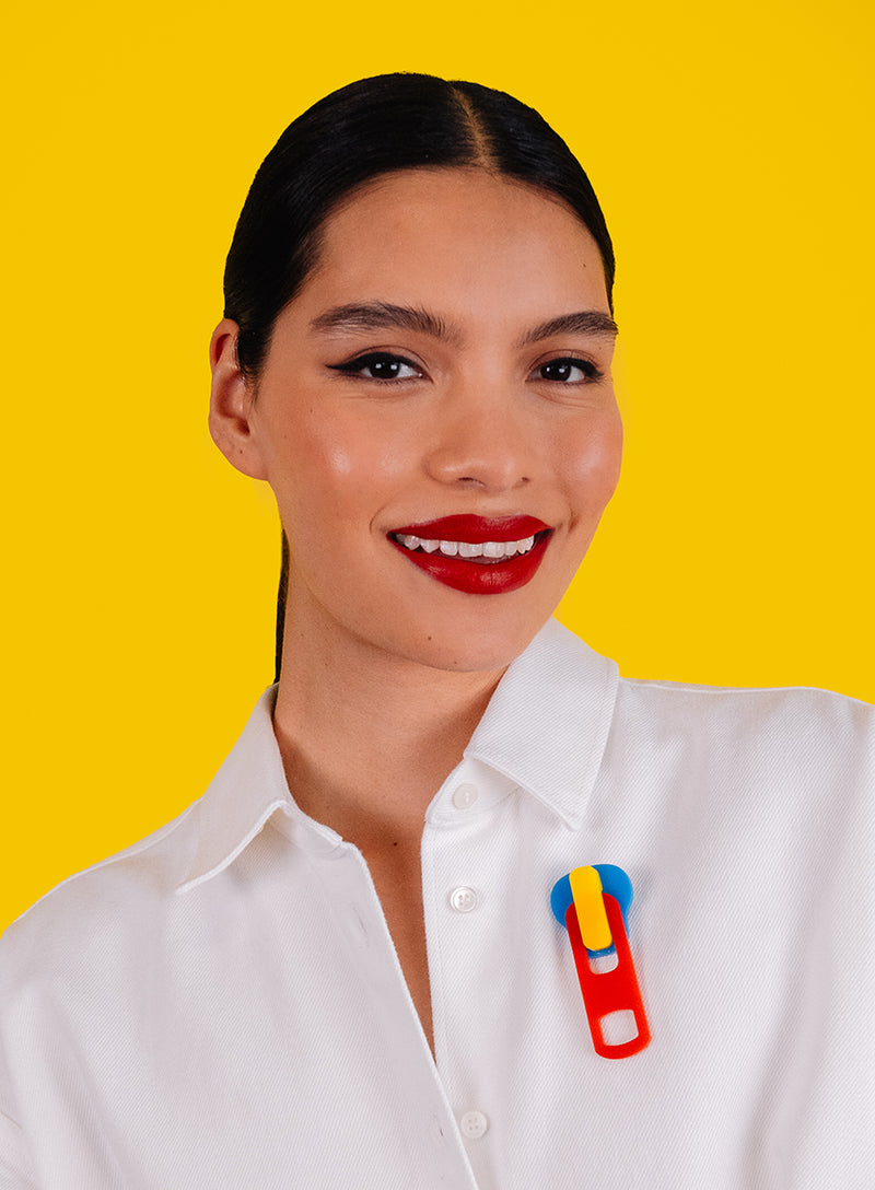 Zip Brooch - Primary