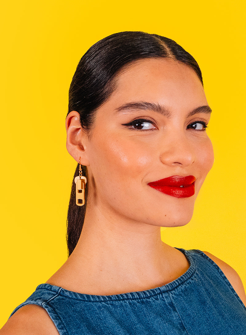 Zip Earrings - Gold
