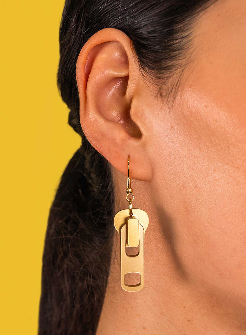 Zip Earrings - Gold