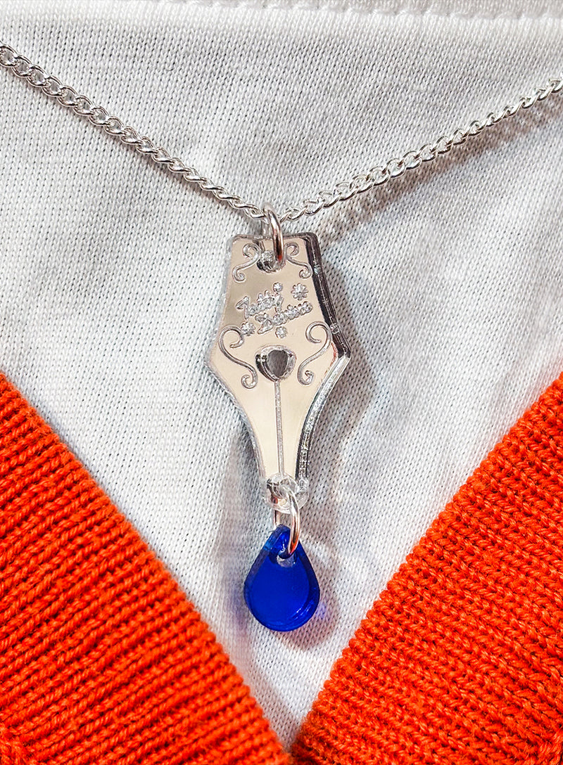 Pen Nib Pendant - Silver