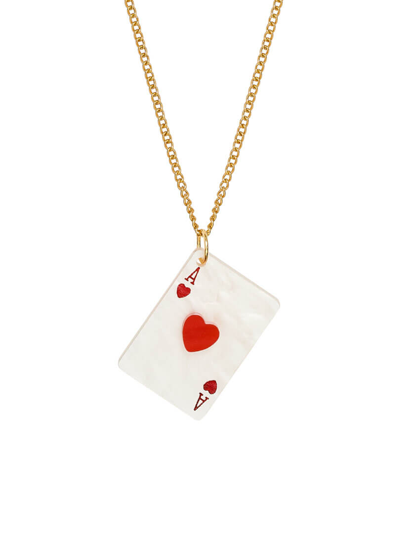 Ace of Hearts Card Pendant