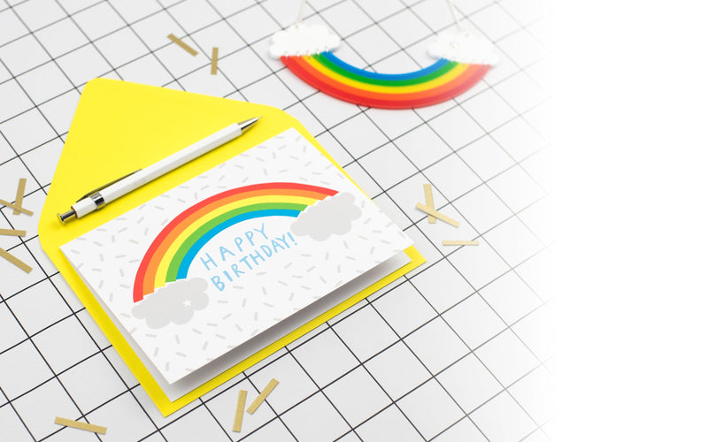 Tatty Devine Alison Hardcastle Rainbow Birthday Card