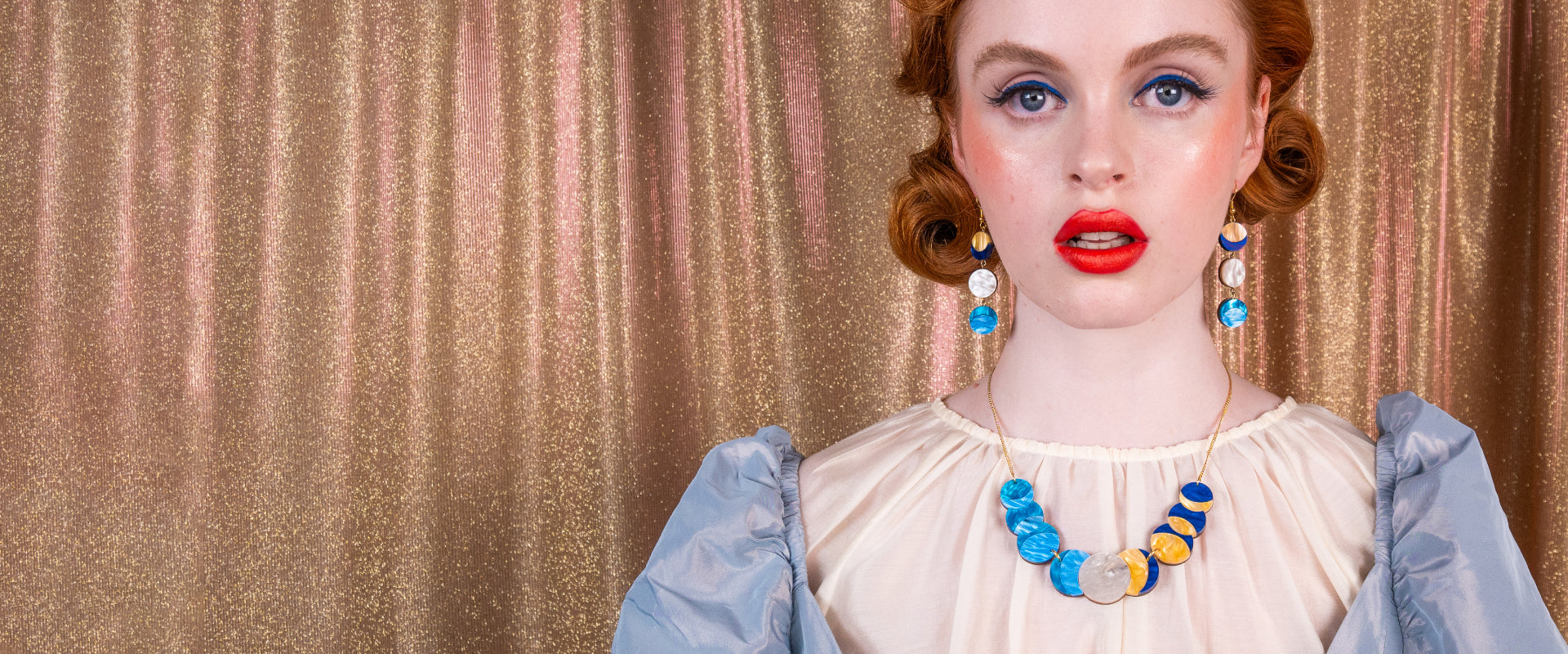 Waxing Moon Earrings and Necklace - limited edition jewellery from AW24