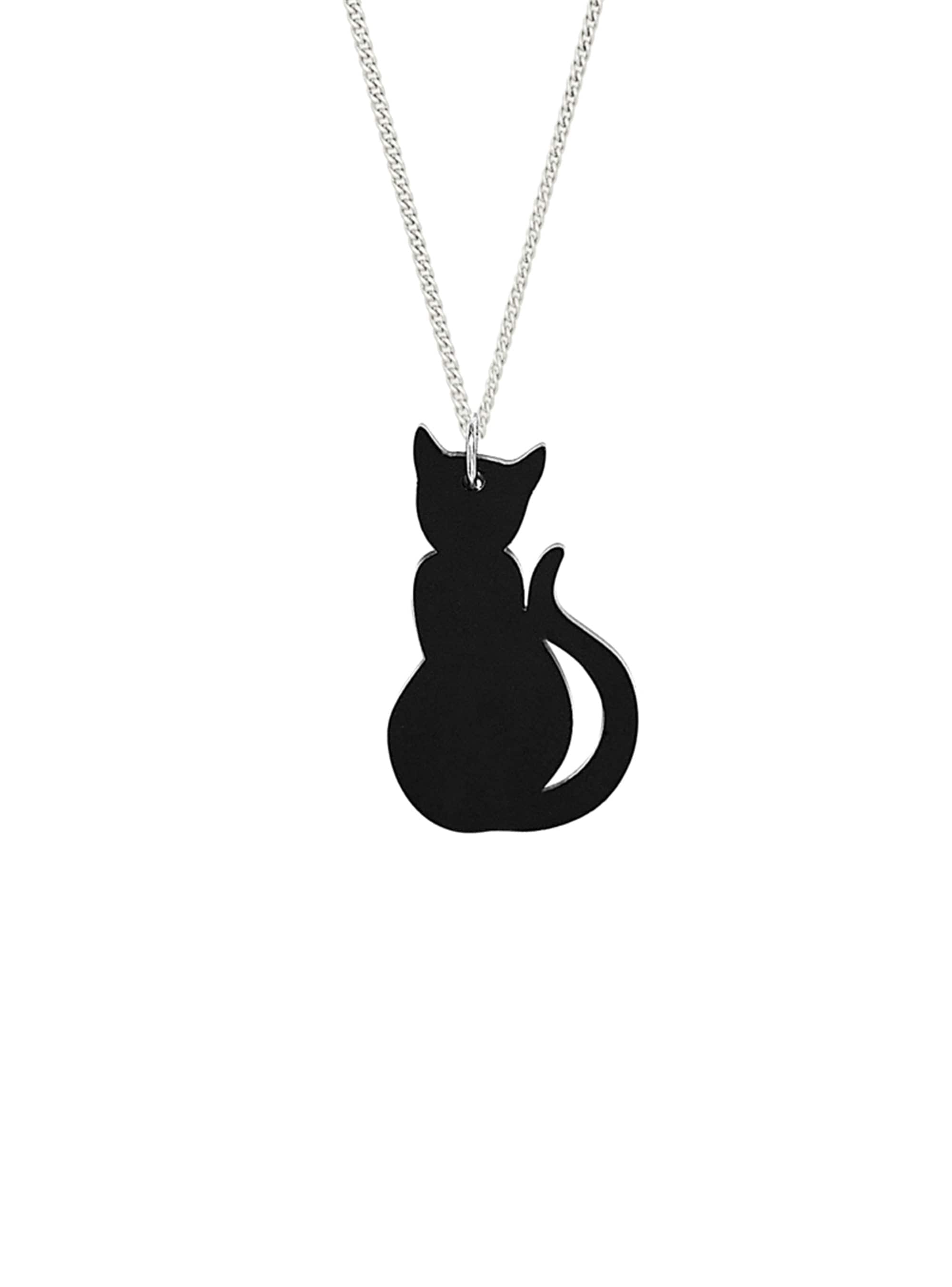 Tatty Devine Black Cat Shadow Pendant