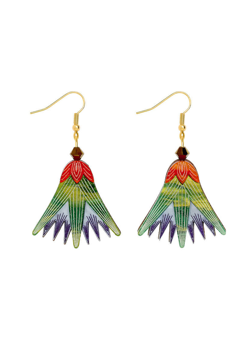 Blue Lotus Flower Earrings