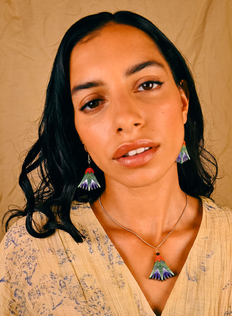 Blue Lotus Flower Necklace