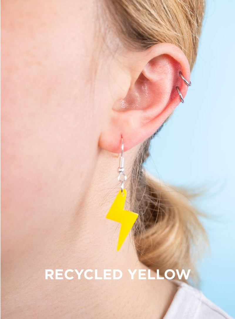 Tatty Devine Bolt Charm Earrings Recycled Yellow