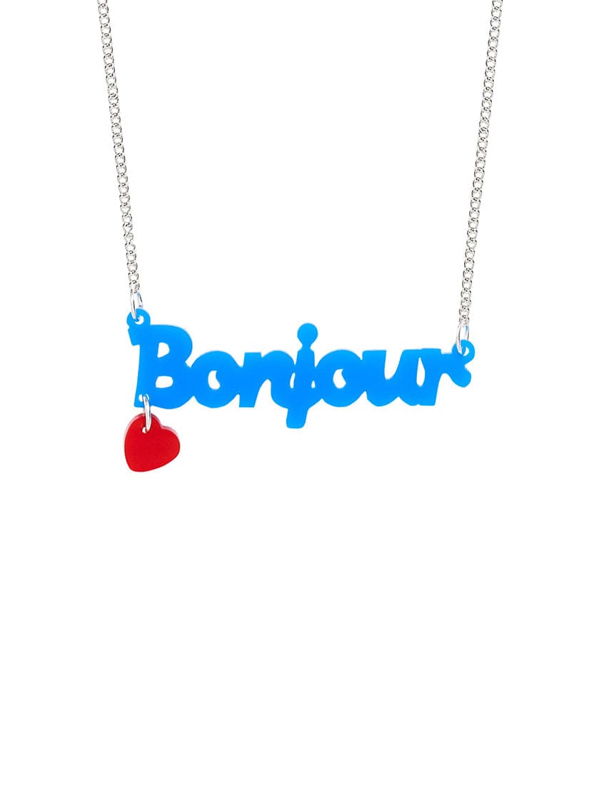 Tatty Devine Bonjour Necklace - Recycled Blue