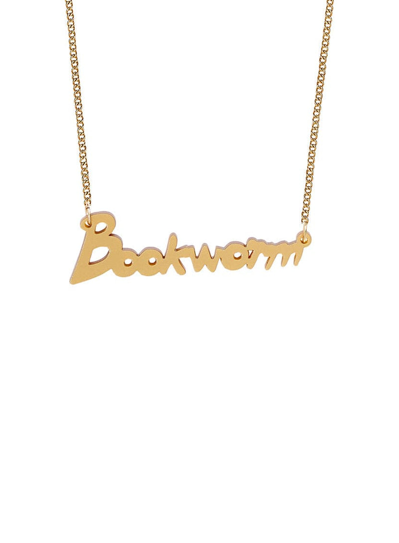 Tatty Devine Bookworm Necklace - Recycled Matt Gold