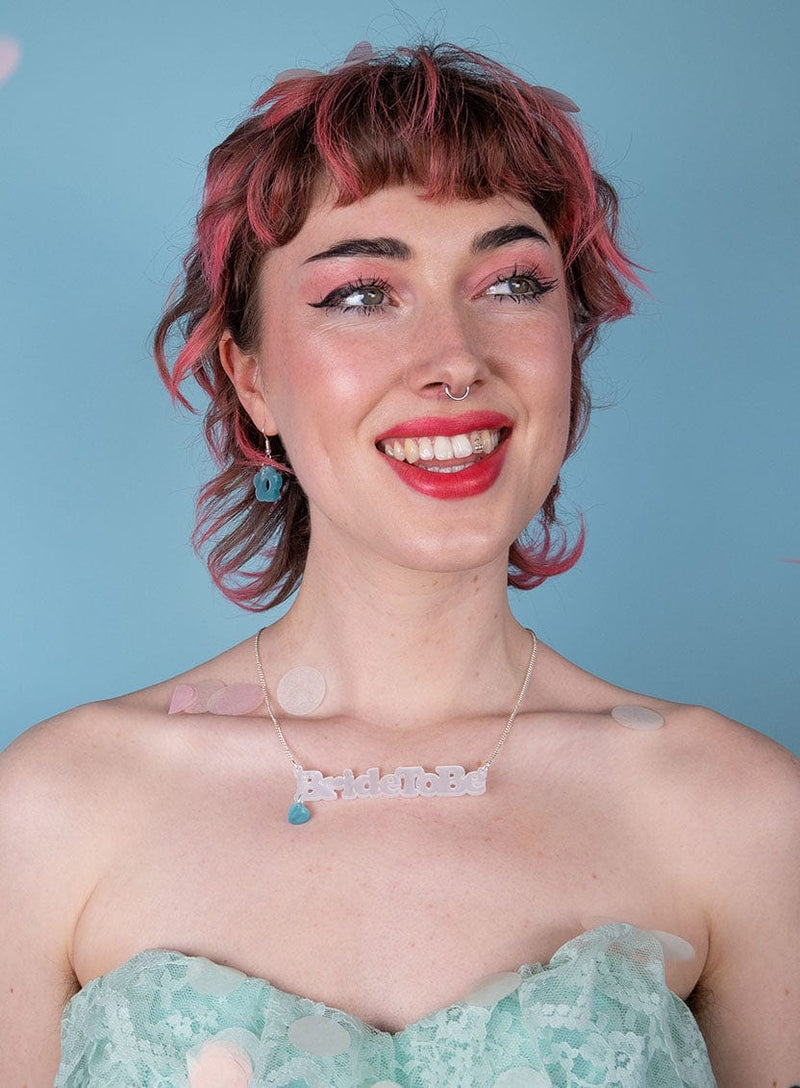 Tatty Devine Bride To Be Necklace - Pearl White