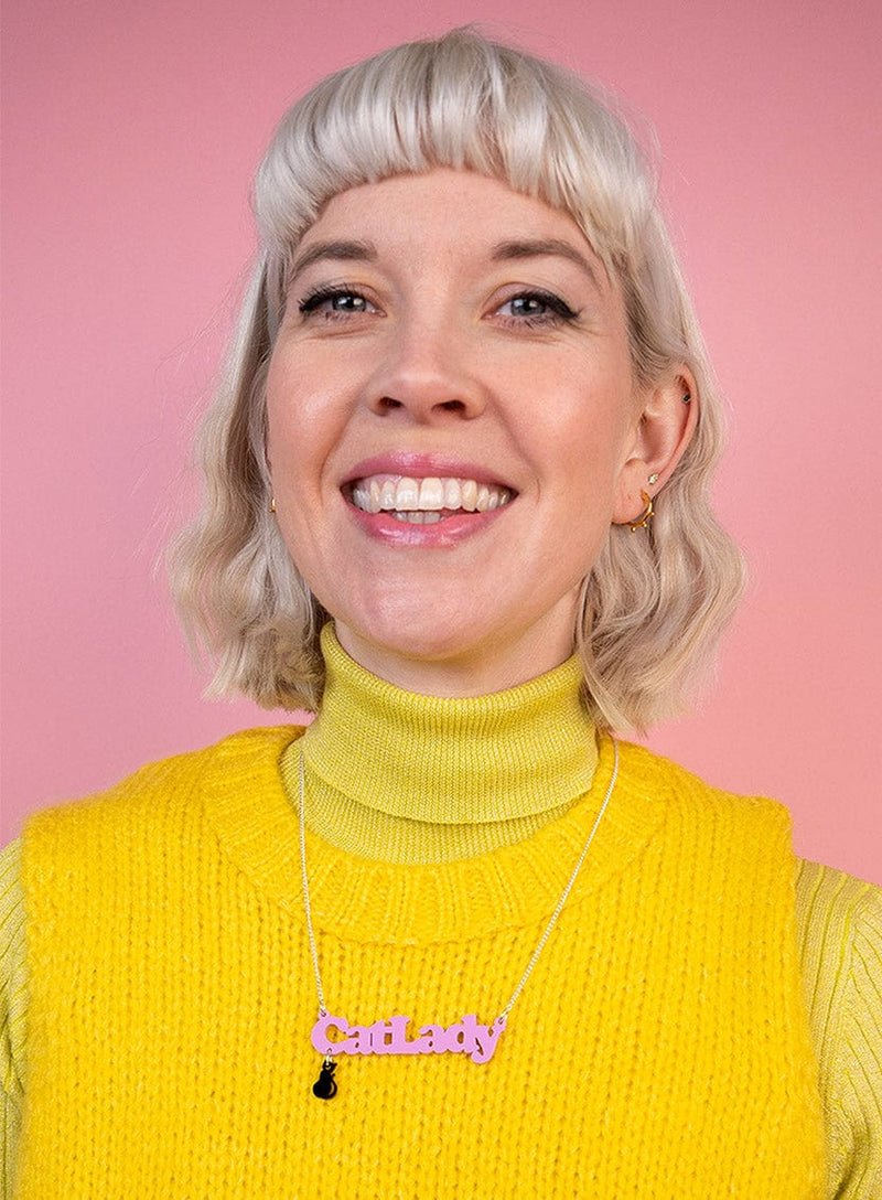 Tatty Devine Cat Lady Necklace - Grape