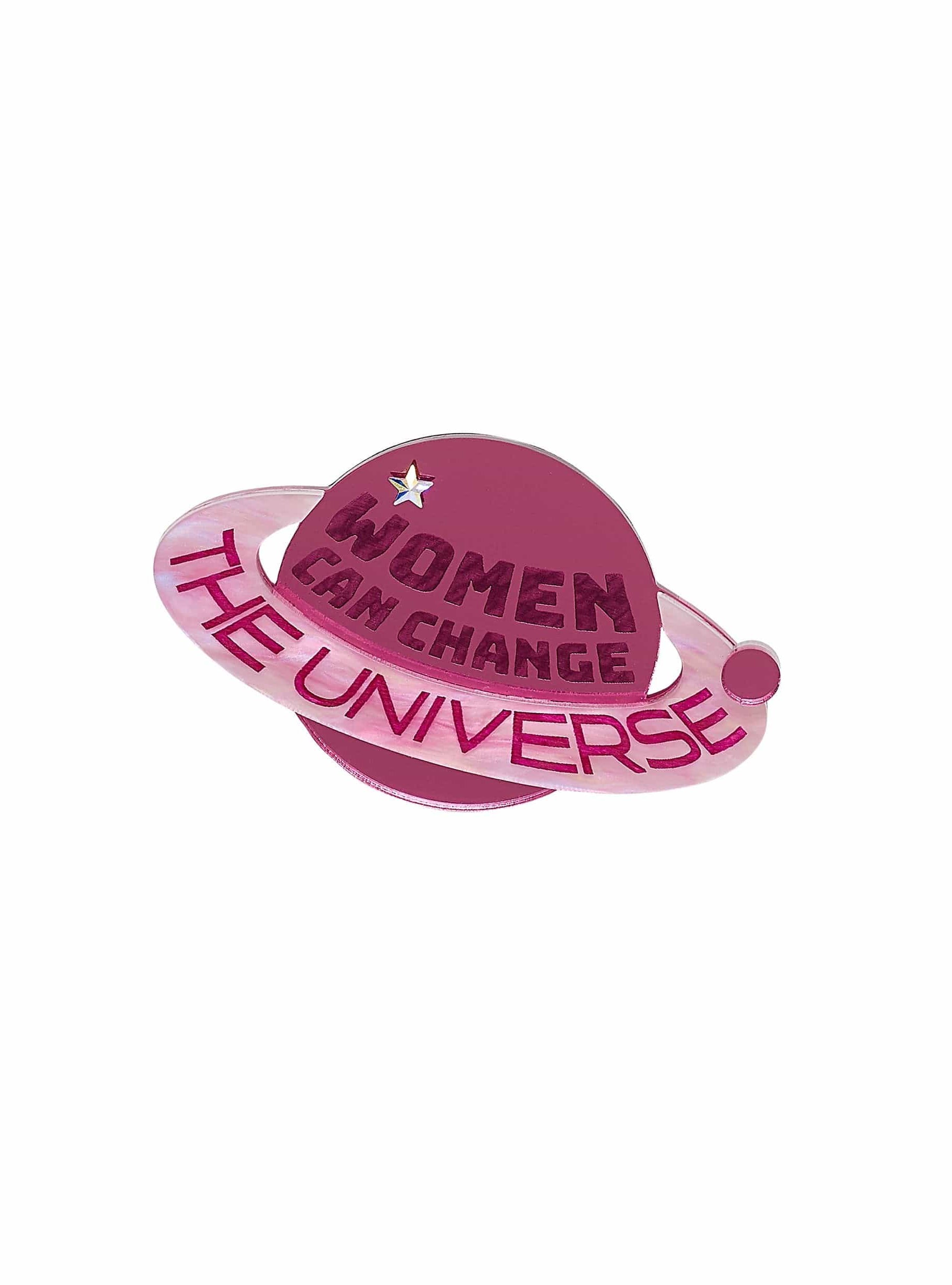 Tatty Devine X Fawcett Society Change the Universe Planet Brooch