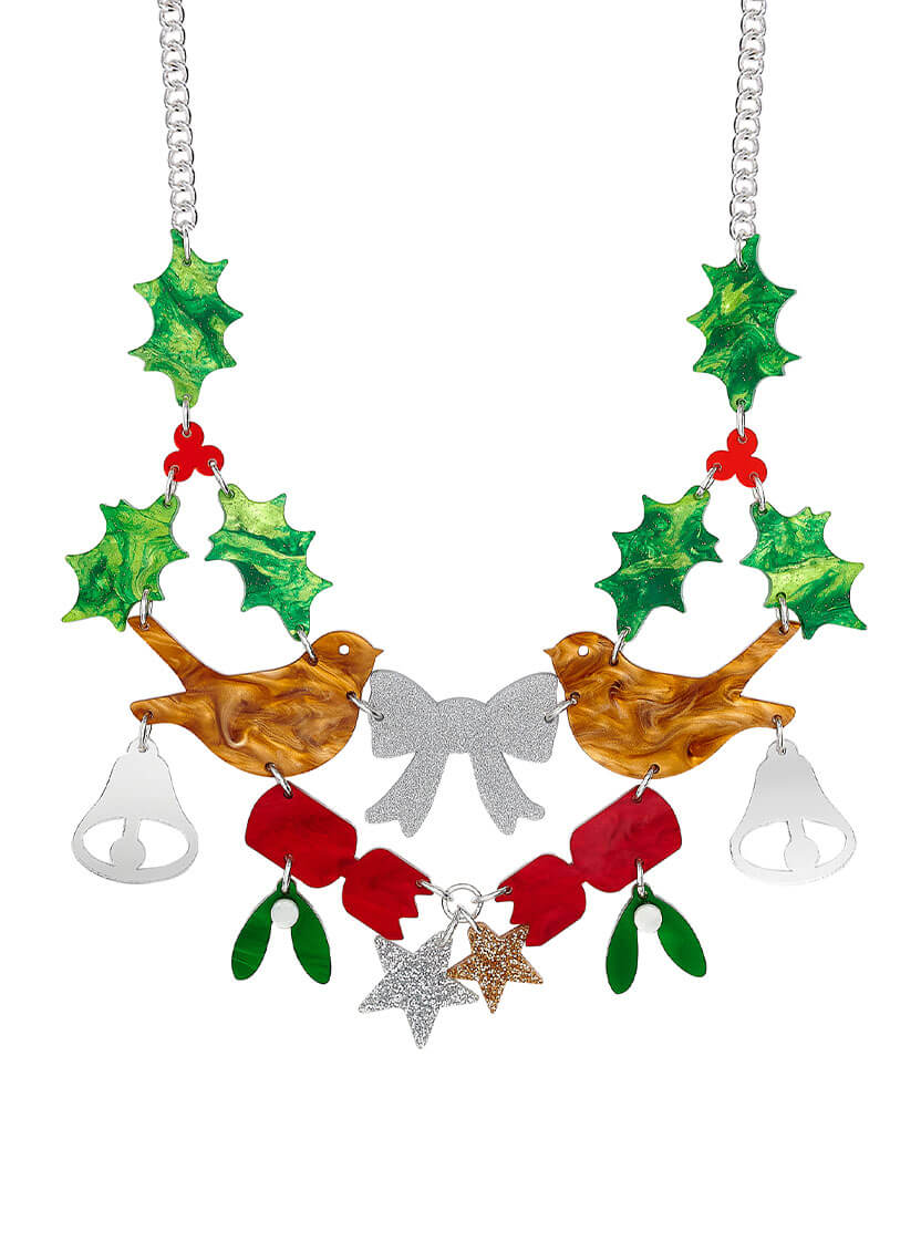 Christmas Spirit Statement Necklace Red and Green Tatty Devine