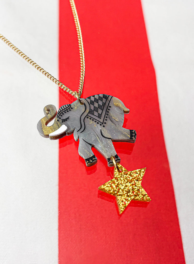 Circus Elephant Pendant Necklace by Tatty Devine