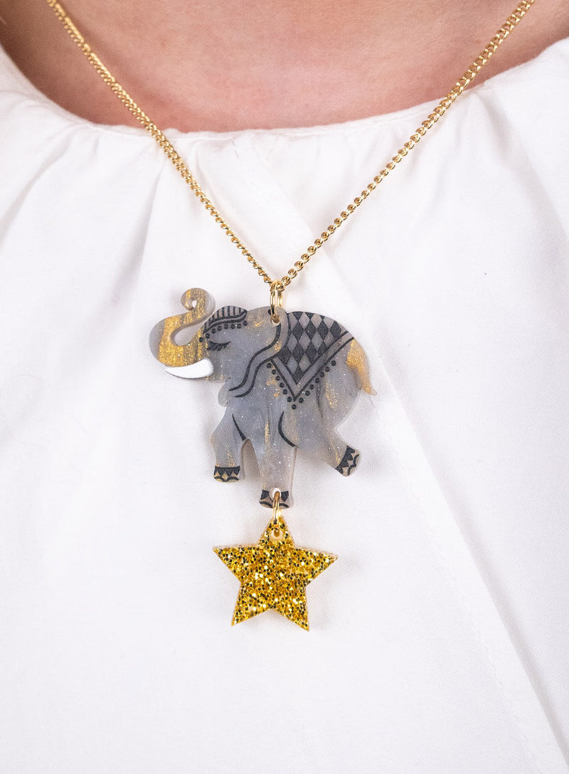 Circus Elephant Pendant Necklace by Tatty Devine