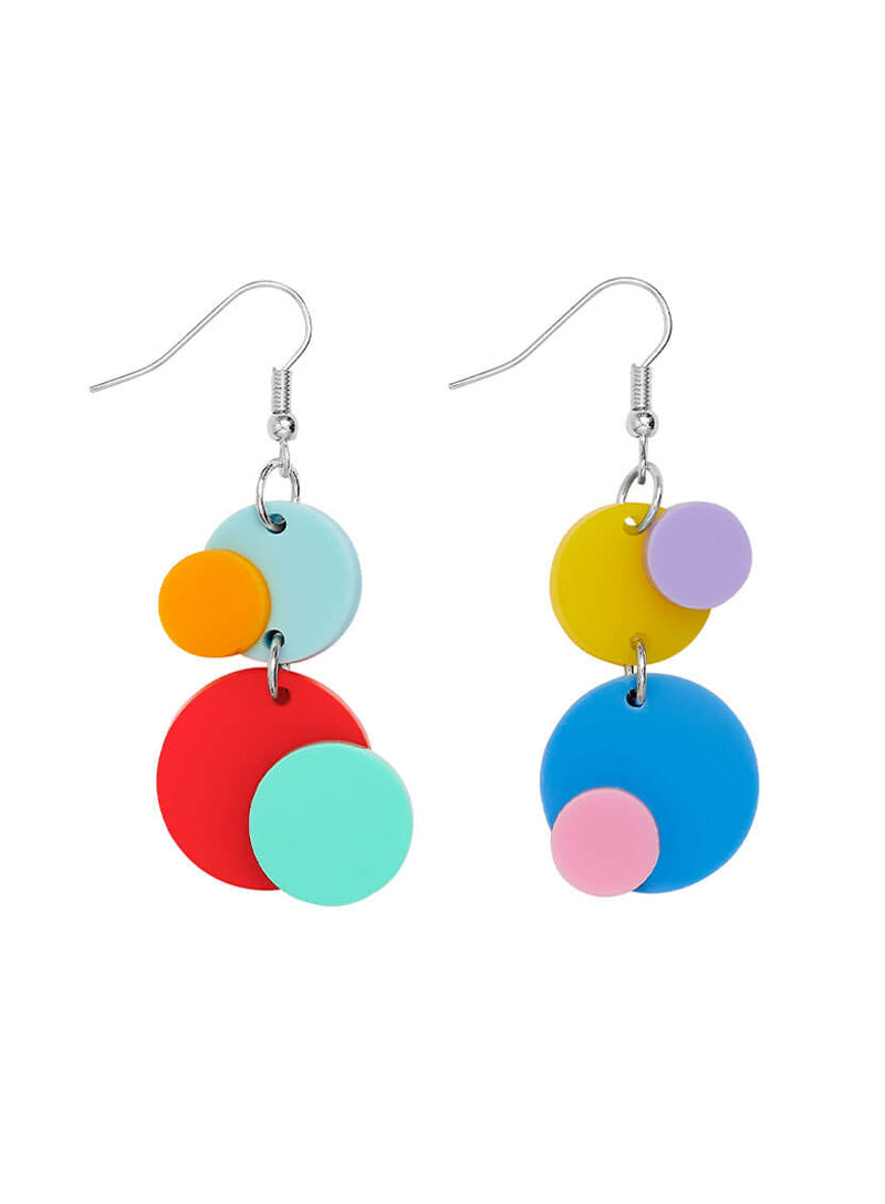 colourful dots earrings made from acrylic