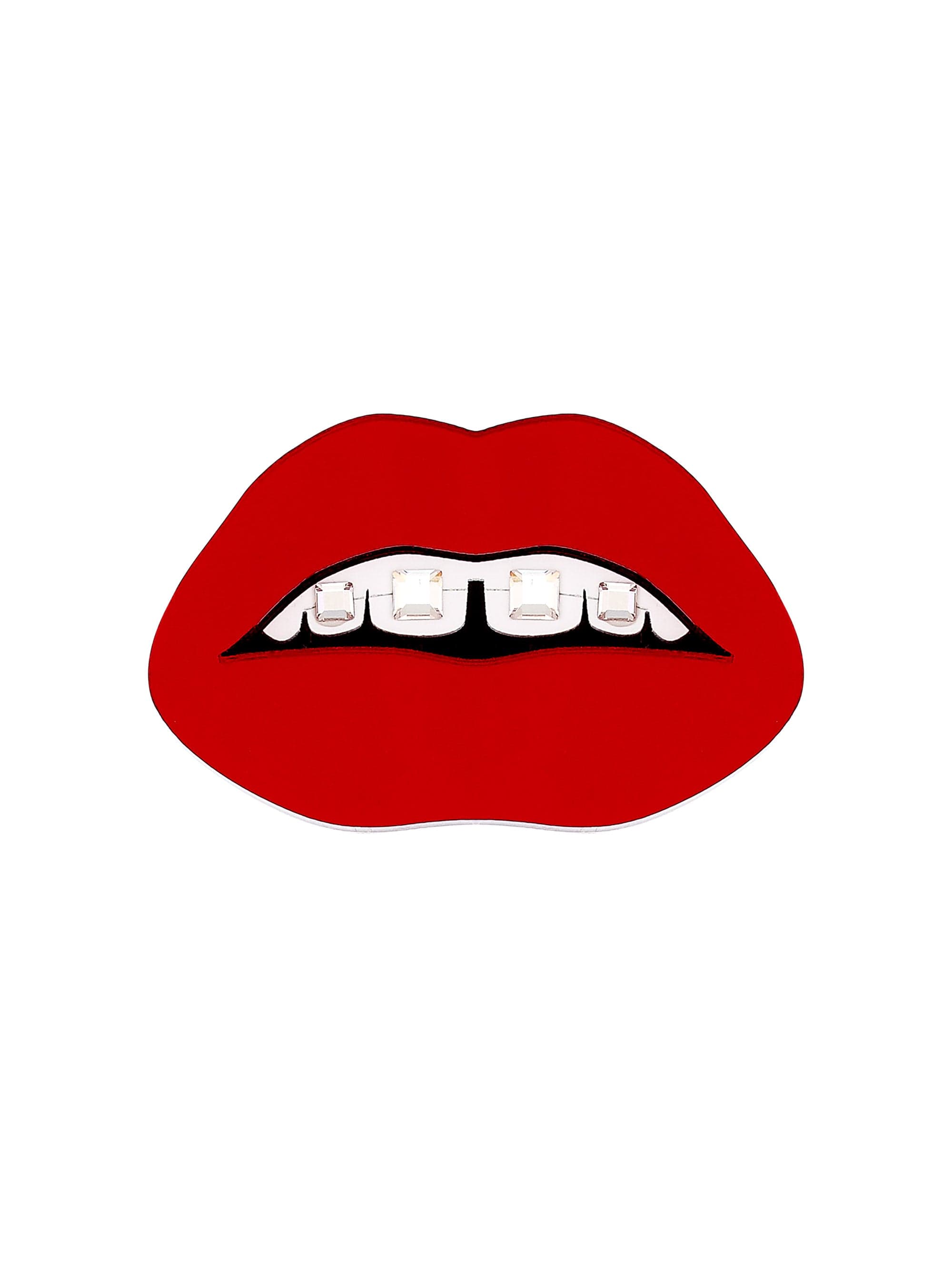 Tatty Devine Dental Bling Brooch - Mirror Red