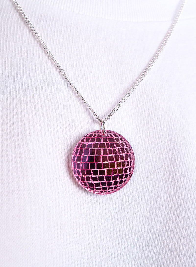 Disco Ball Pendant - Pink Mirror