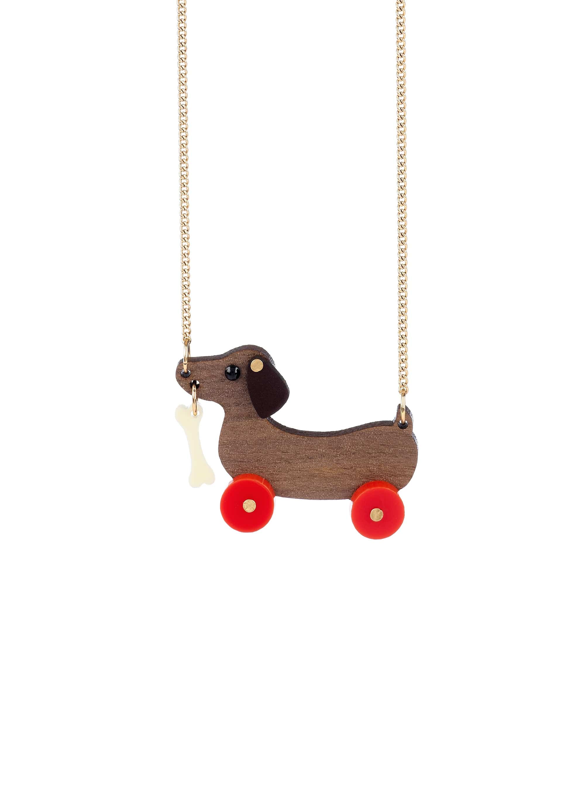 Tatty Devine Dog on Wheels Necklace