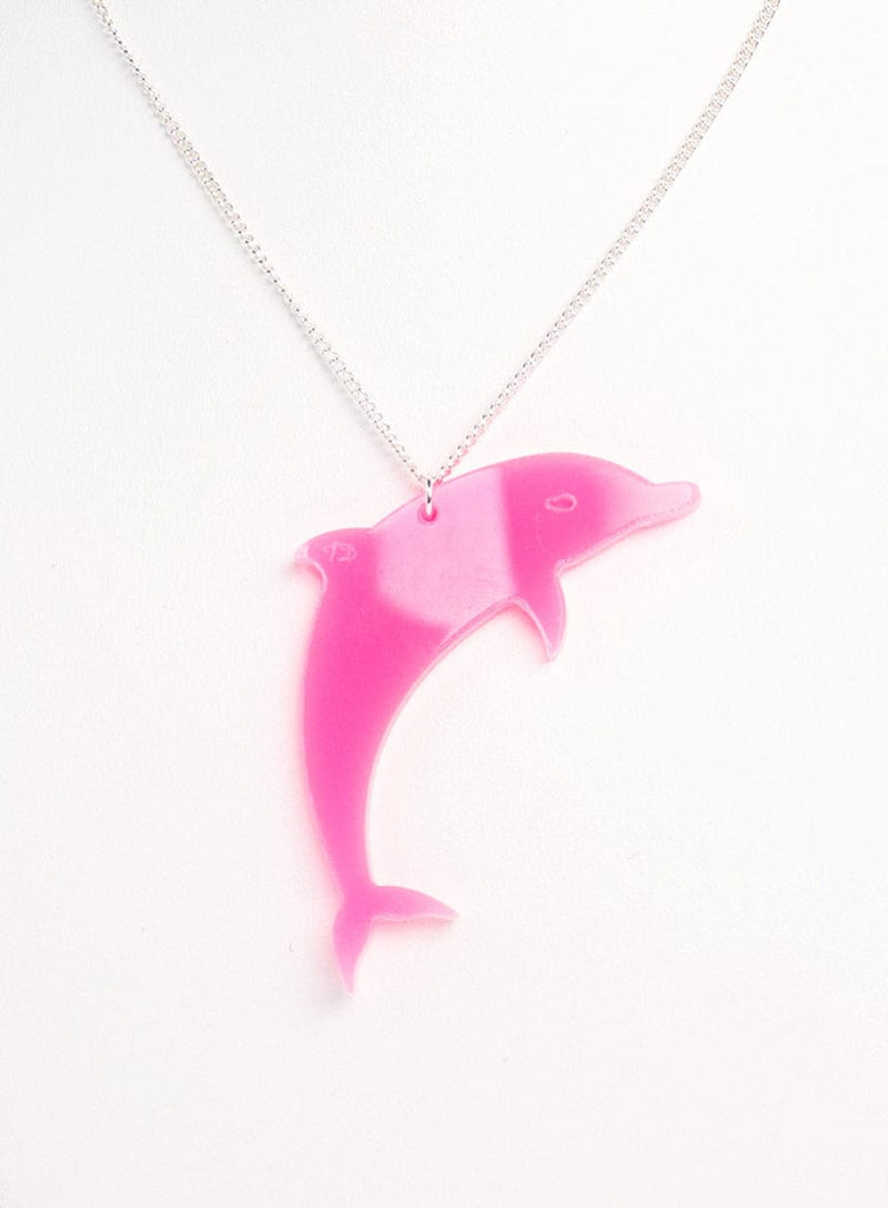 Tatty Devine Dolphin Pendant - Fluoro Pink