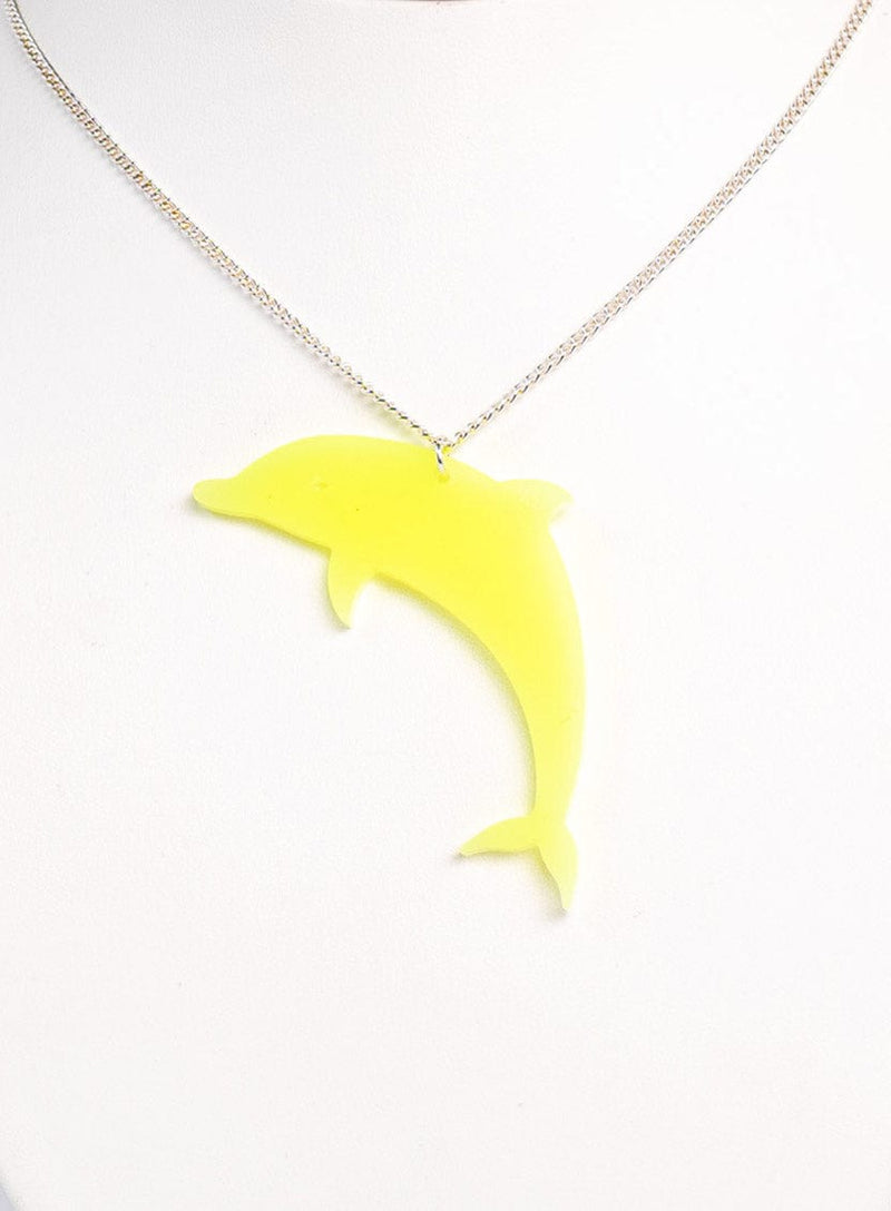 Tatty Devine Dolphin Pendant - Fluoro Yellow