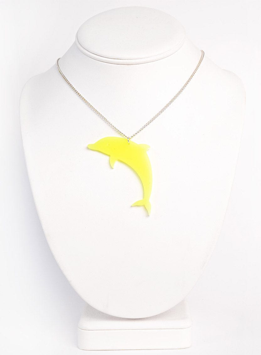 Tatty Devine Dolphin Pendant - Fluoro Yellow