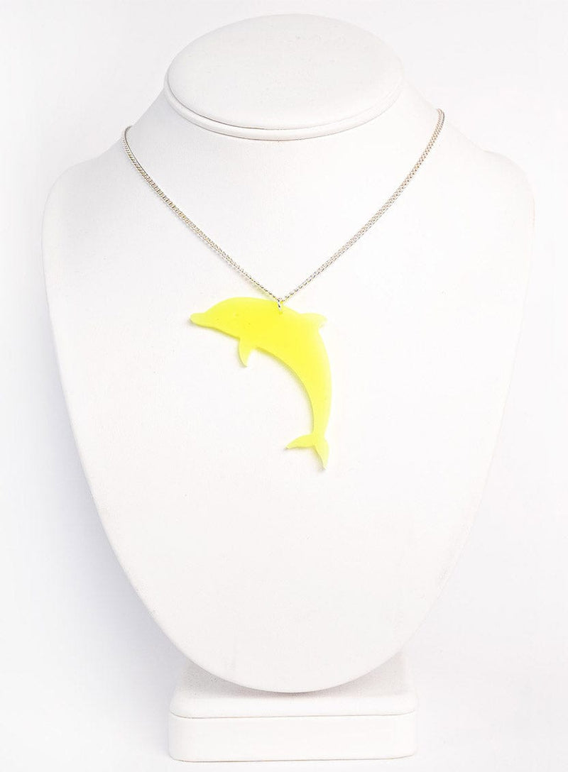 Tatty Devine Dolphin Pendant - Fluoro Yellow