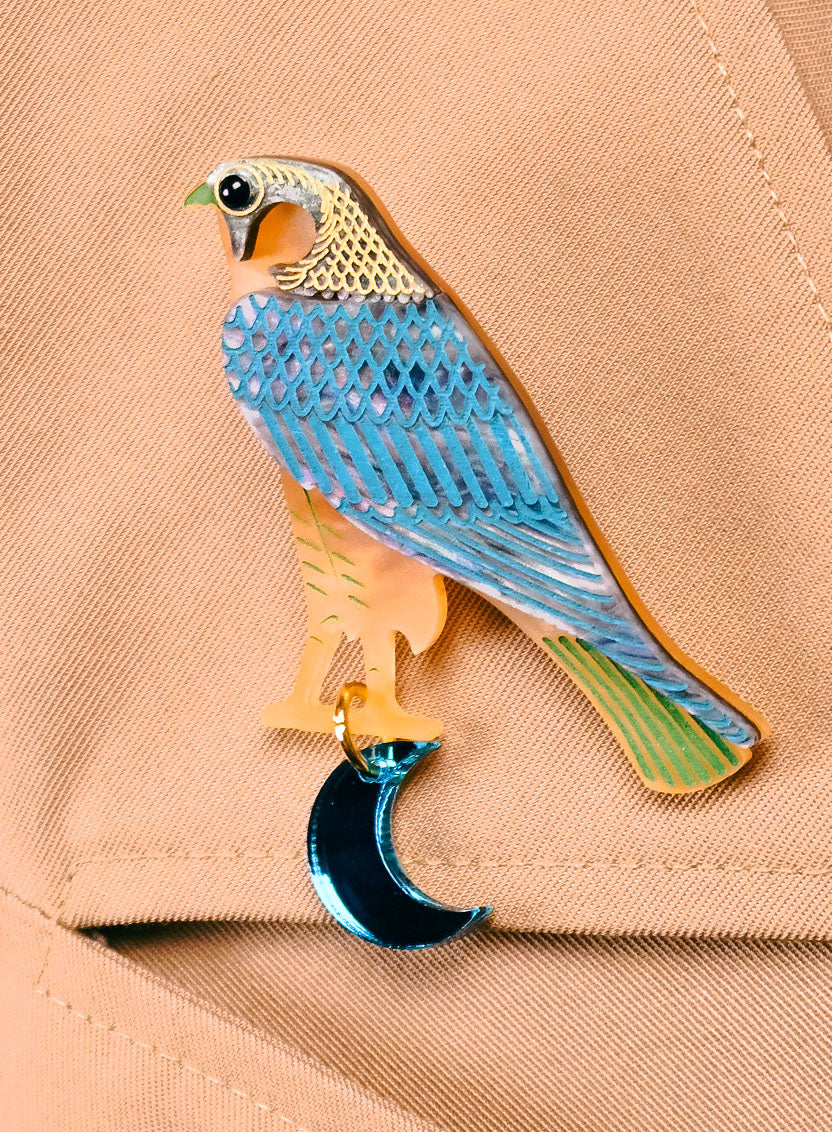 Eagle and Moon Brooch