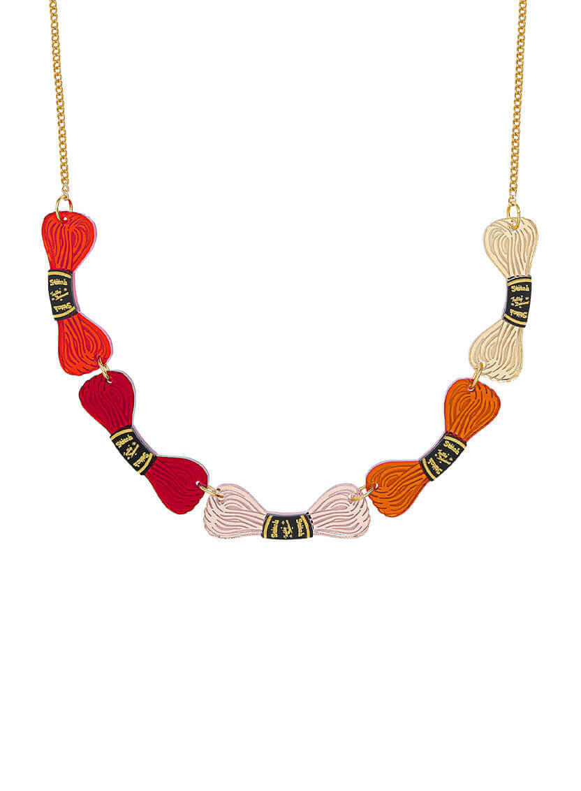Embroidery Thread Necklace - Russet