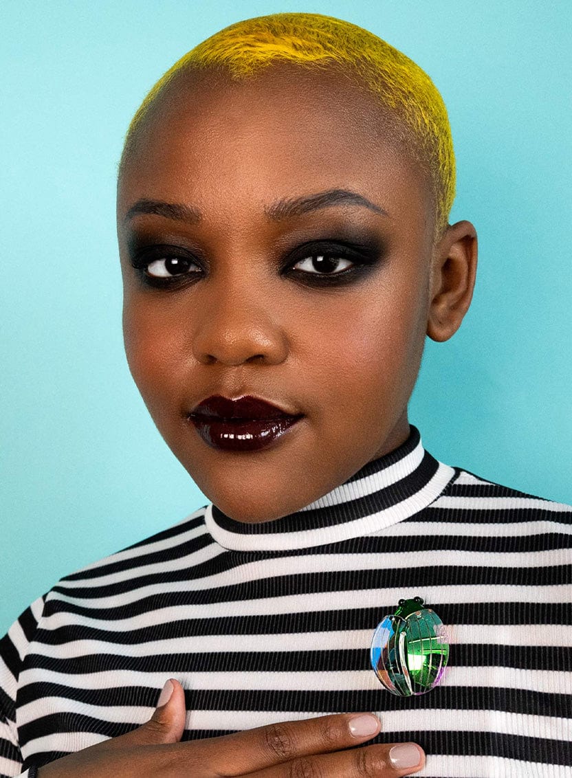 Tatty Devine Emerald Beetle Brooch