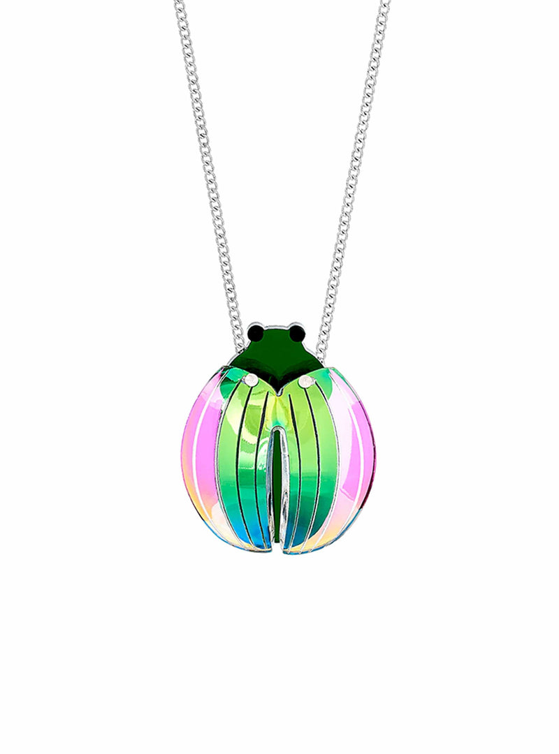 Tatty Devine Emerald Beetle Necklace - Seconds