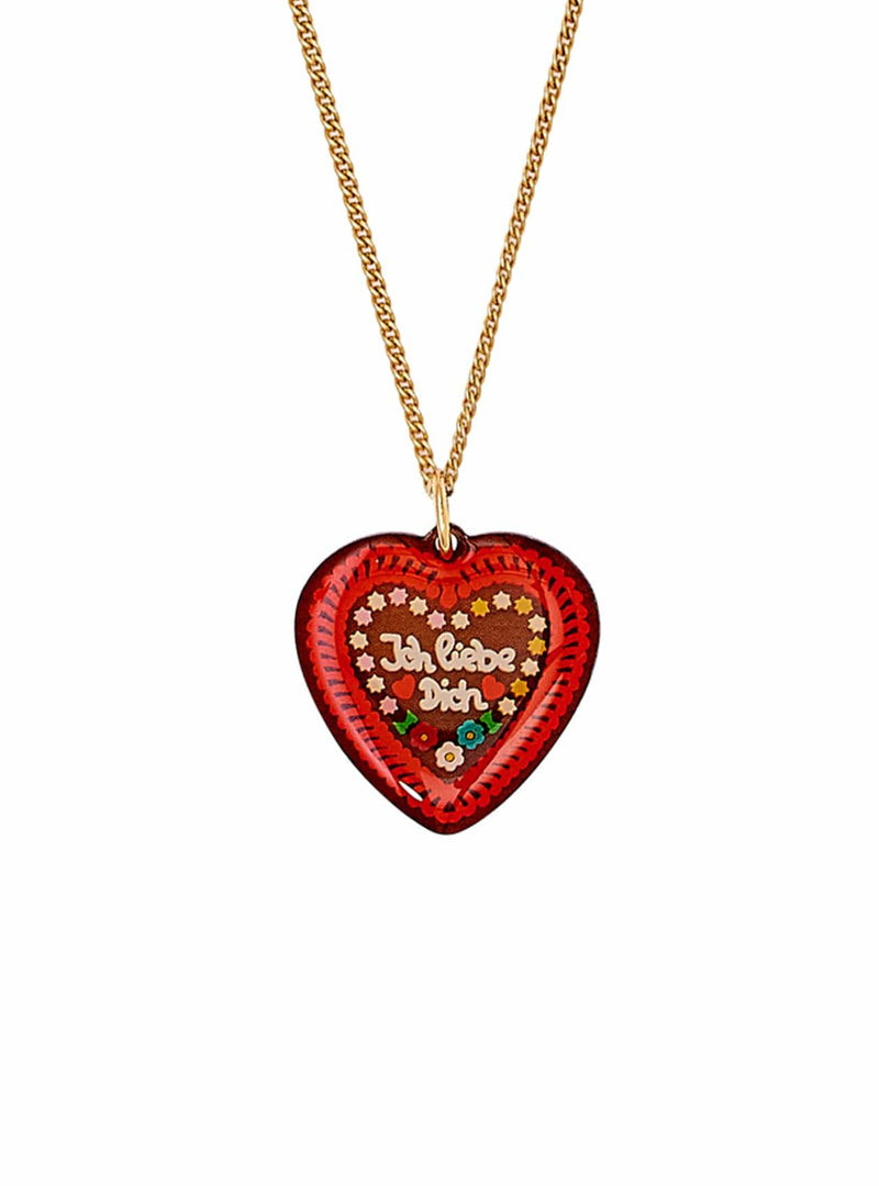 Tatty Devine Enamel Gingerbread Heart Necklace