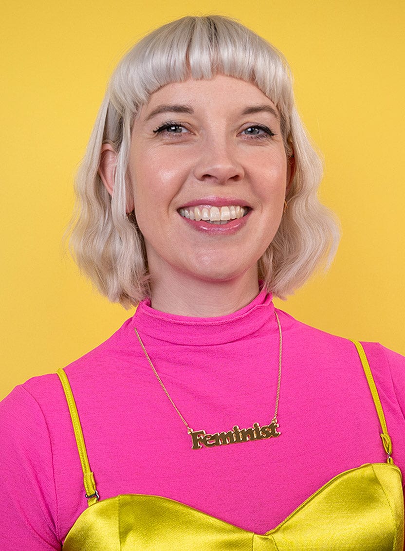 Tatty Devine Feminist Necklace - Gold Mirror